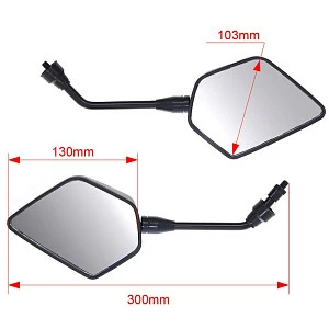 Зеркала мото (пара) SMP-044 прав. резьба M8 черные  SM-PARTS