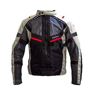 Куртка муж.текстиль Flash (черн/бел/красн, L)